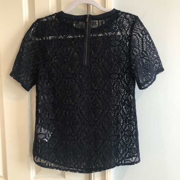 Banana Republic Navy Lace Top - Picture 2 of 4